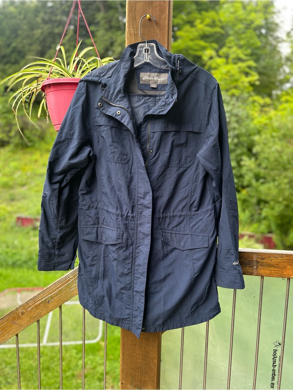 Eddie Bauer Navy Blue Lightweight Utility Jacket • Women's Large